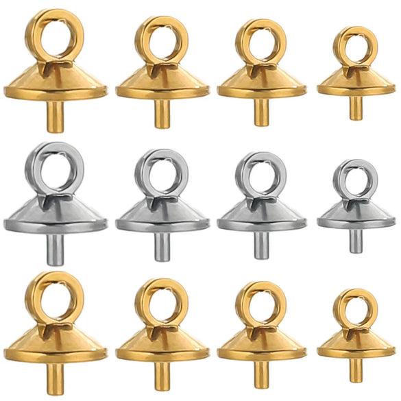 Jewelry Accessories Stainless Steel Vacuum Goldplated Round Bead Cap Pearl Pendant Sheep Eye Cap