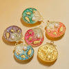 Jewelry Accessories Stainless Steel Vacuum Plated Color Gradient Drop Oil Shell Pendant Handmade