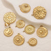 Jewelry Accessories Stainless Steel Vacuum Plating Star Moon Casting Round Pendant