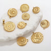 Jewelry Accessories Stainless Steel Vacuum Plating Star Moon Casting Round Pendant