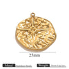 Jewelry Accessories Stainless Steel Vacuum Plating Star Moon Casting Round Pendant