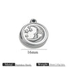 Jewelry Accessories Stainless Steel Vacuum Plating Star Moon Casting Round Pendant