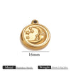 Jewelry Accessories Stainless Steel Vacuum Plating Star Moon Casting Round Pendant