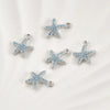 Jewelry Accessories Starfish Pendant Copper Electroplated Inlaid Zircon Turquoise Blue Handmade