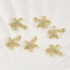 Jewelry Accessories Starfish Pendant Copper Electroplated Inlaid Zircon Turquoise Blue Handmade