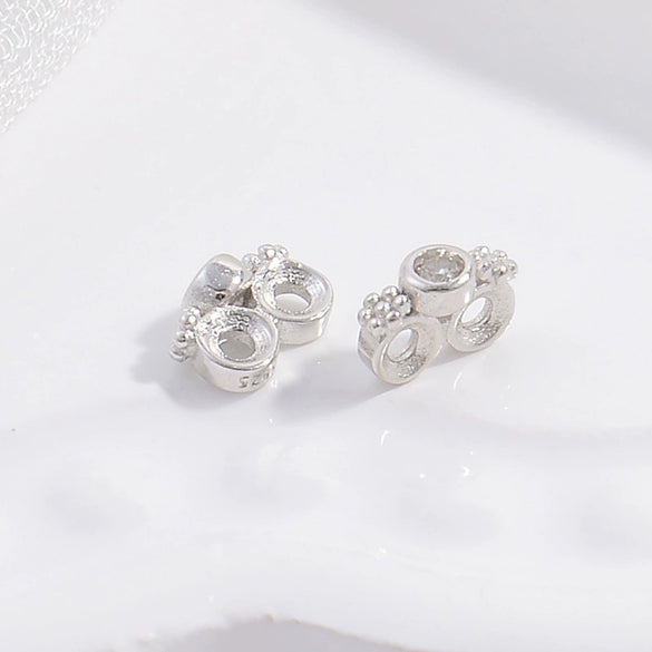Jewelry Accessories Sterling Silver Doublerow Spacer Microinlay Threerow Pearl Beads Rectangular Zirconia Diy Handmade