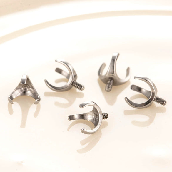 Jewelry Accessories Titanium Alloy Threejaw Card Ball Emptyholder Fashion Geometric Polishing Diy Ear Nail Puncture