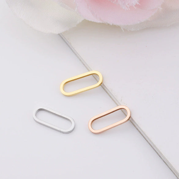 Jewelry Accessories Titanium Steel Eggshaped Geometric Flat Buckle Earrings And Oval Ring With Fine Polishing