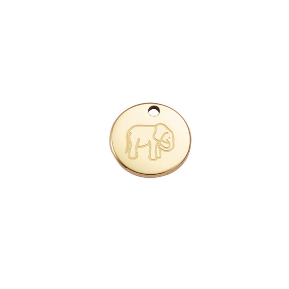 Jewelry Accessories Titanium Steel Elephant Pendant With Electroplating Process