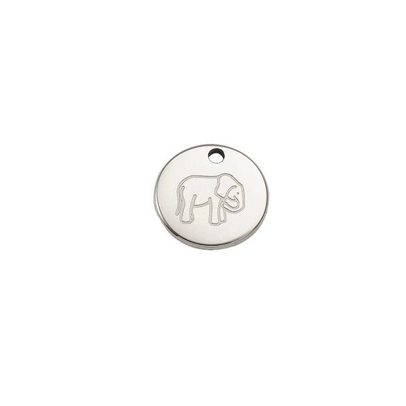 Jewelry Accessories Titanium Steel Elephant Pendant With Electroplating Process