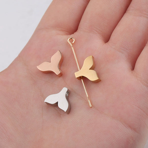 Jewelry Accessories Titanium Steel Fish Tail Bead Pendant With Mirror Finish Polishing