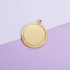 Jewelry Accessories Titanium Steel Geometric Round Glossy Laser Pendant Electroplated