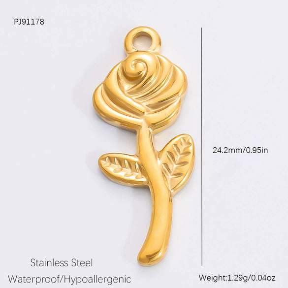 Jewelry Accessories Titanium Steel Heart Pearl Butterfly Love Flowers Minimalist Electroplating Pendant For Women