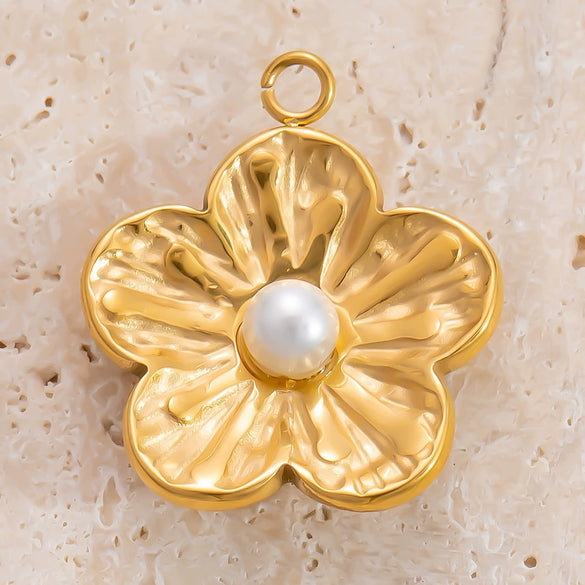 Jewelry Accessories Titanium Steel Heart Pearl Butterfly Love Flowers Minimalist Electroplating Pendant For Women