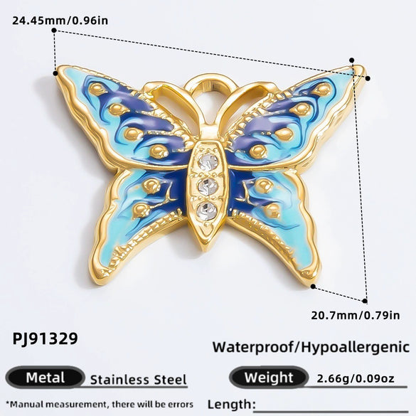 Jewelry Accessories Titanium Steel Heart Pearl Butterfly Love Flowers Minimalist Electroplating Pendant For Women