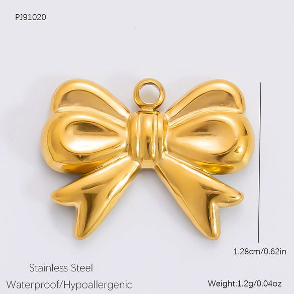 Jewelry Accessories Titanium Steel Heart Pearl Butterfly Love Flowers Minimalist Electroplating Pendant For Women