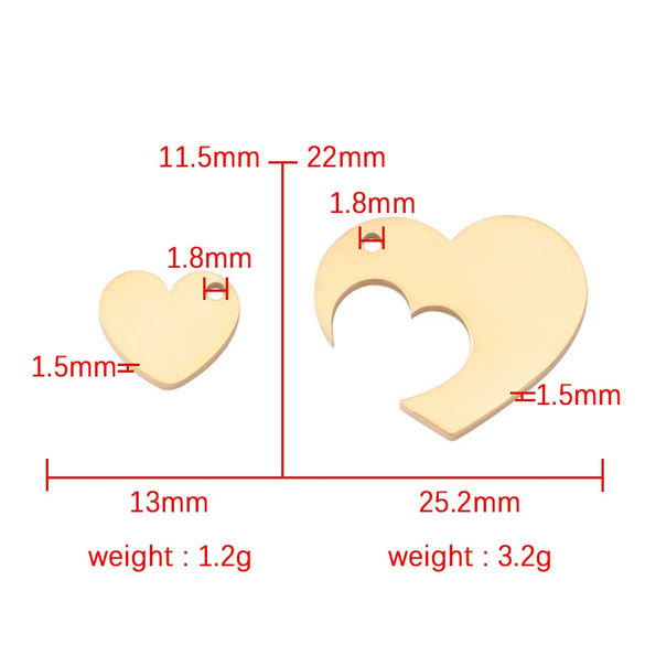 Jewelry Accessories Titanium Steel Love Puzzle Pendant With Splicing Split Style And Fine Polishing