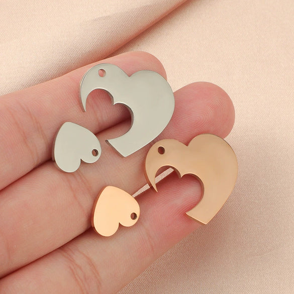 Jewelry Accessories Titanium Steel Love Puzzle Pendant With Splicing Split Style And Fine Polishing