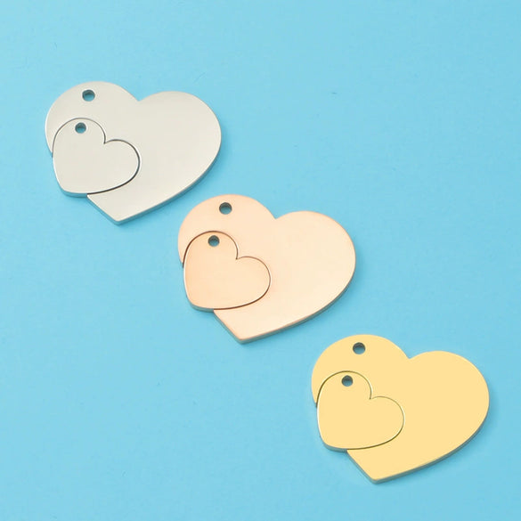 Jewelry Accessories Titanium Steel Love Puzzle Pendant With Splicing Split Style And Fine Polishing