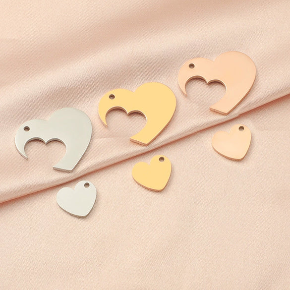 Jewelry Accessories Titanium Steel Love Puzzle Pendant With Splicing Split Style And Fine Polishing