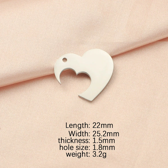 Jewelry Accessories Titanium Steel Love Puzzle Pendant With Splicing Split Style And Fine Polishing