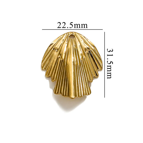 Jewelry Accessories Titanium Steel Pleated Fan Shaped Geometric Pendant With Eight Eyes Pattern And Electroplating Treatment