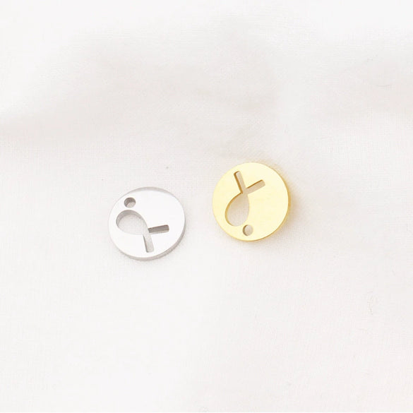 Jewelry Accessories Titanium Steel Round Pendant Mirror Polished Electroplated Totem Geometric Style