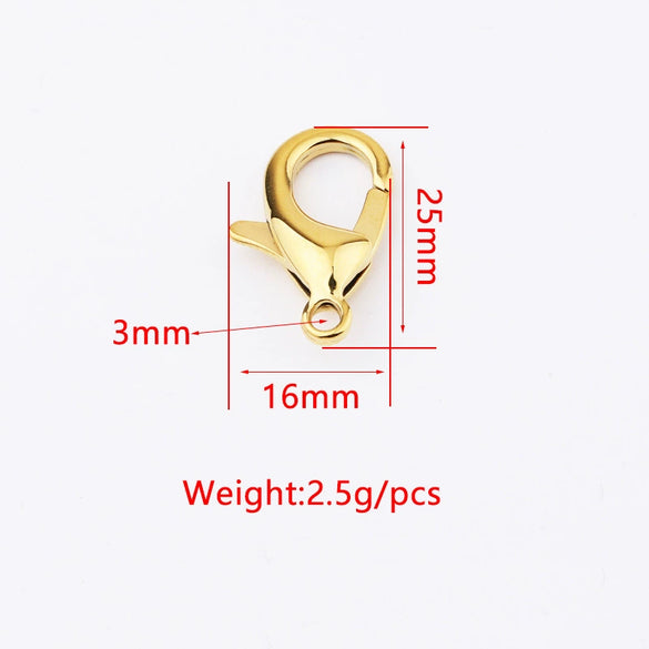 Jewelry Accessories Titanium Steel Shrimp Bow Buckle Lobster Buckle Electroplated Street Geometric Doll Pendant