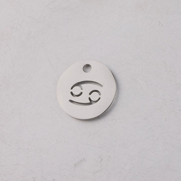 Jewelry Accessories Titanium Steel Single Hole Round Hollow Constellation Geometric Pendant Mirror Finish Polishing