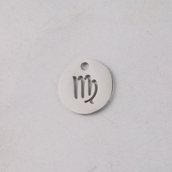 Jewelry Accessories Titanium Steel Single Hole Round Hollow Constellation Geometric Pendant Mirror Finish Polishing