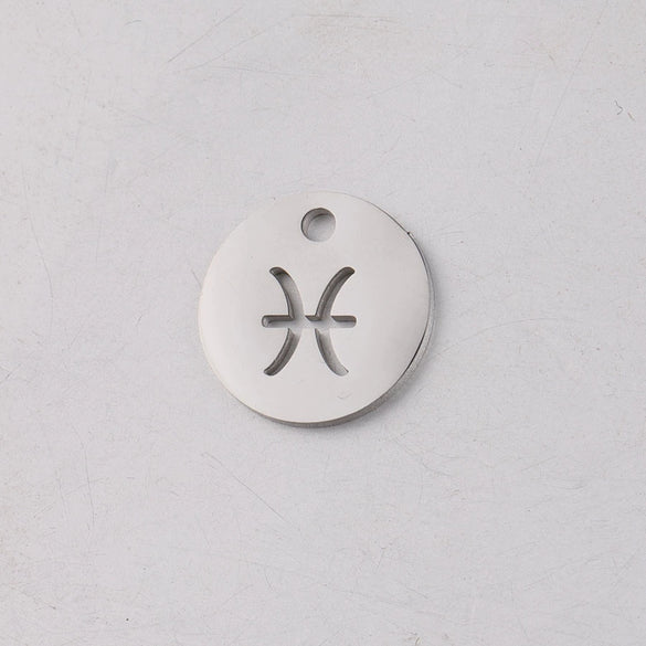 Jewelry Accessories Titanium Steel Single Hole Round Hollow Constellation Geometric Pendant Mirror Finish Polishing