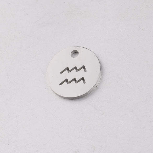Jewelry Accessories Titanium Steel Single Hole Round Hollow Constellation Geometric Pendant Mirror Finish Polishing