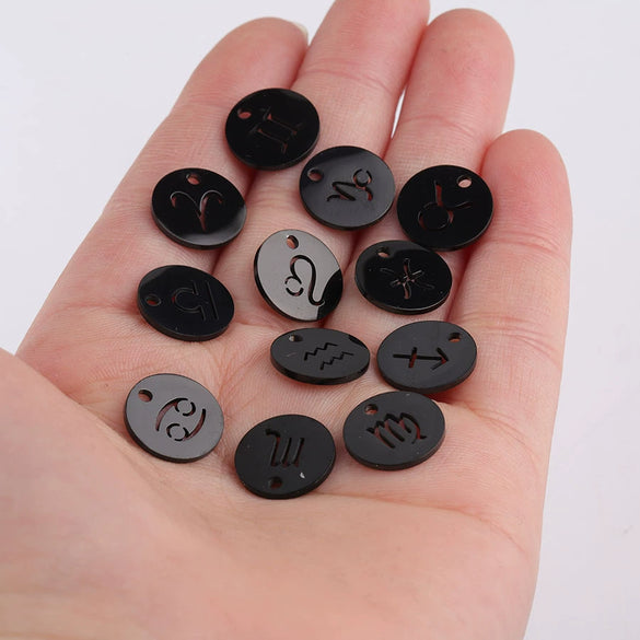 Jewelry Accessories Titanium Steel Single Hole Round Hollow Constellation Geometric Pendant Mirror Finish Polishing