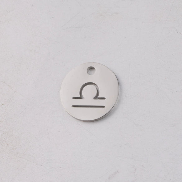 Jewelry Accessories Titanium Steel Single Hole Round Hollow Constellation Geometric Pendant Mirror Finish Polishing