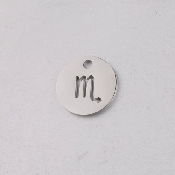 Jewelry Accessories Titanium Steel Single Hole Round Hollow Constellation Geometric Pendant Mirror Finish Polishing