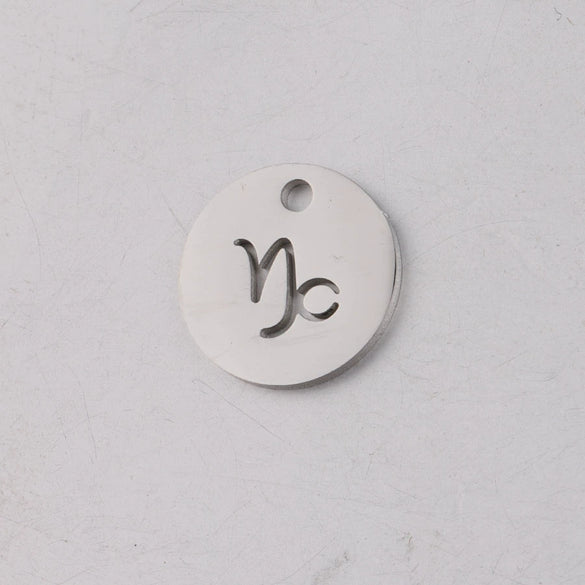 Jewelry Accessories Titanium Steel Single Hole Round Hollow Constellation Geometric Pendant Mirror Finish Polishing