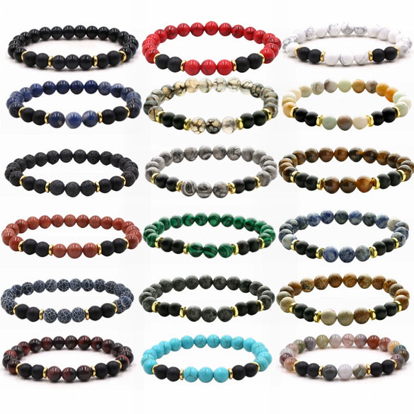 Jewelry Accessories Unisex Handmade Agate Bracelet With Geometric Pattern