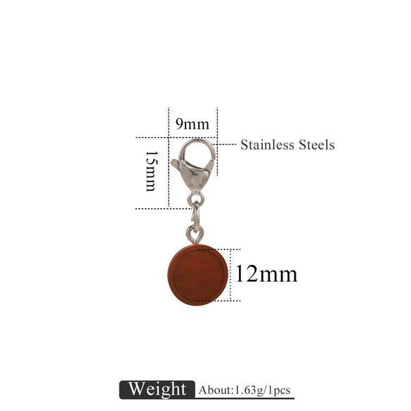 Jewelry Accessories Wood Key Ring With Round Shape And Electroplating Processing
