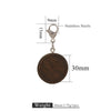 Jewelry Accessories Wood Key Ring With Round Shape And Electroplating Processing