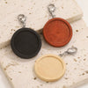 Jewelry Accessories Wood Key Ring With Round Shape And Electroplating Processing