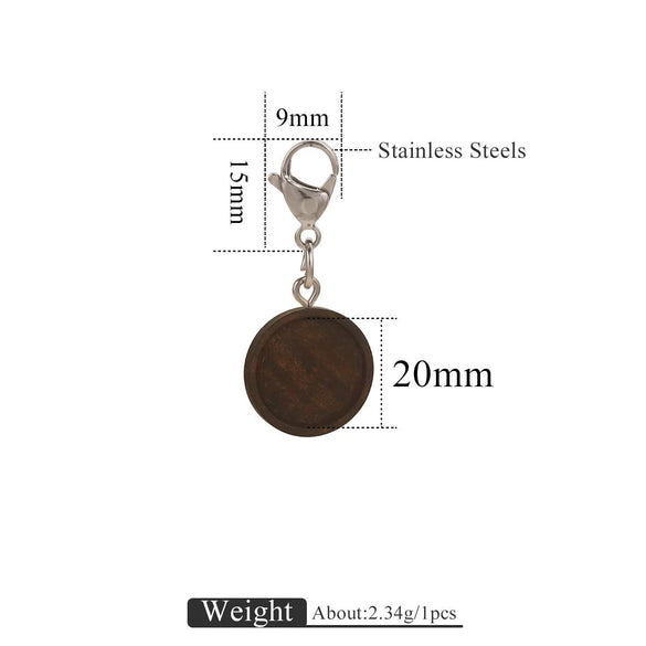Jewelry Accessories Wood Key Ring With Round Shape And Electroplating Processing