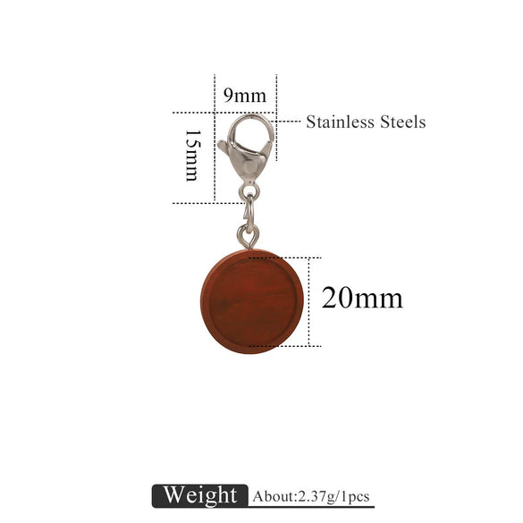 Jewelry Accessories Wood Key Ring With Round Shape And Electroplating Processing