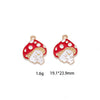 Jewelry Accessories Zinc Alloy Dripping Oil Small Mushroom Pendant With Totem Pattern