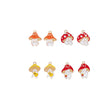 Jewelry Accessories Zinc Alloy Dripping Oil Small Mushroom Pendant With Totem Pattern