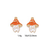 Jewelry Accessories Zinc Alloy Dripping Oil Small Mushroom Pendant With Totem Pattern
