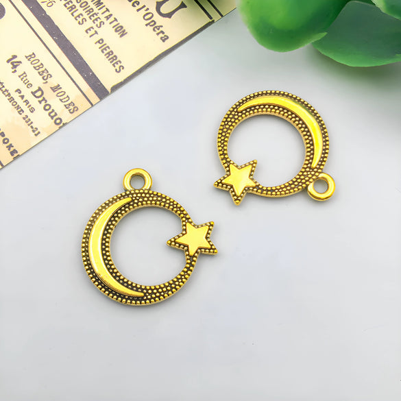 Jewelry Accessories Zinc Alloy Pendant Retro Antique Style Electroplated With Sun Moon Star Pattern