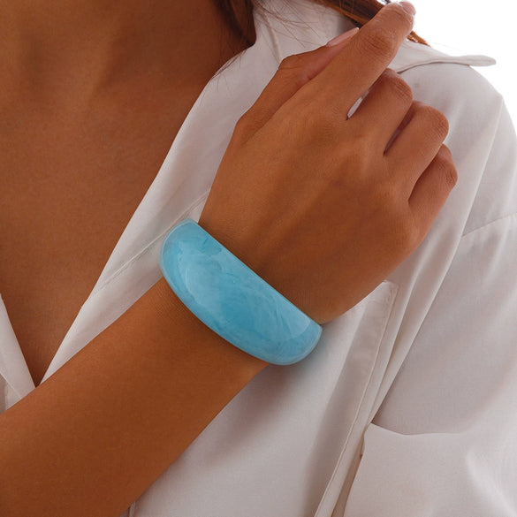 Jewelry Acrylic Acetate Resin Curved Irregular Texture Electroplated Bracelet