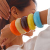 Jewelry Acrylic Acetate Resin Curved Irregular Texture Electroplated Bracelet
