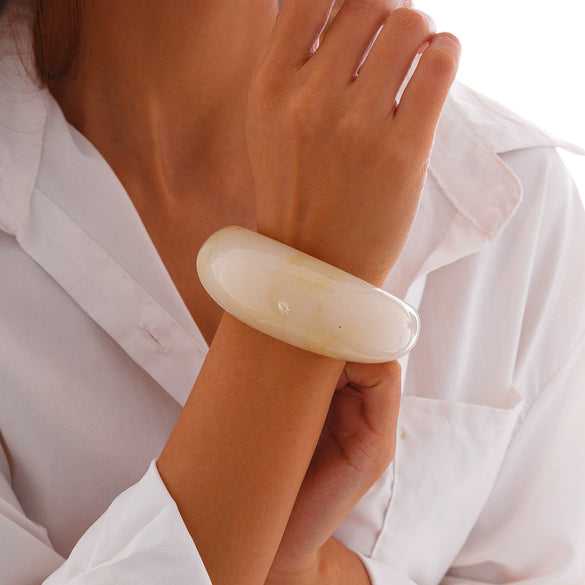 Jewelry Acrylic Acetate Resin Curved Irregular Texture Electroplated Bracelet