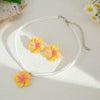 Jewelry Acrylic Dopamine Plum Pendant Necklace With Electroplating Flower Design Clavicle Chain For Women